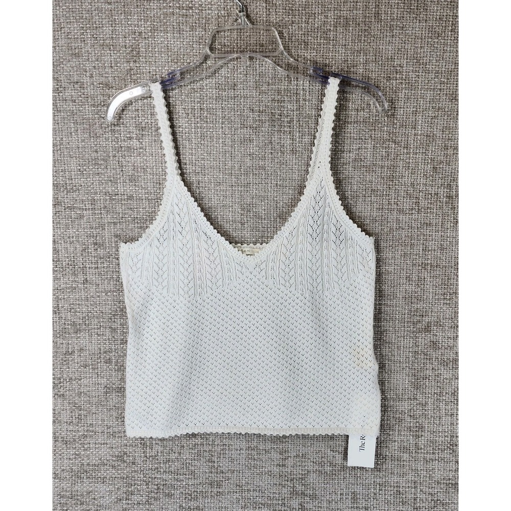 Doen Addie Cottonlace Tank Womens Large Pale Lilly Organic Crochet Cami Luxury